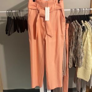 Veronica Beard Elice Linen Pant Heathered Coral